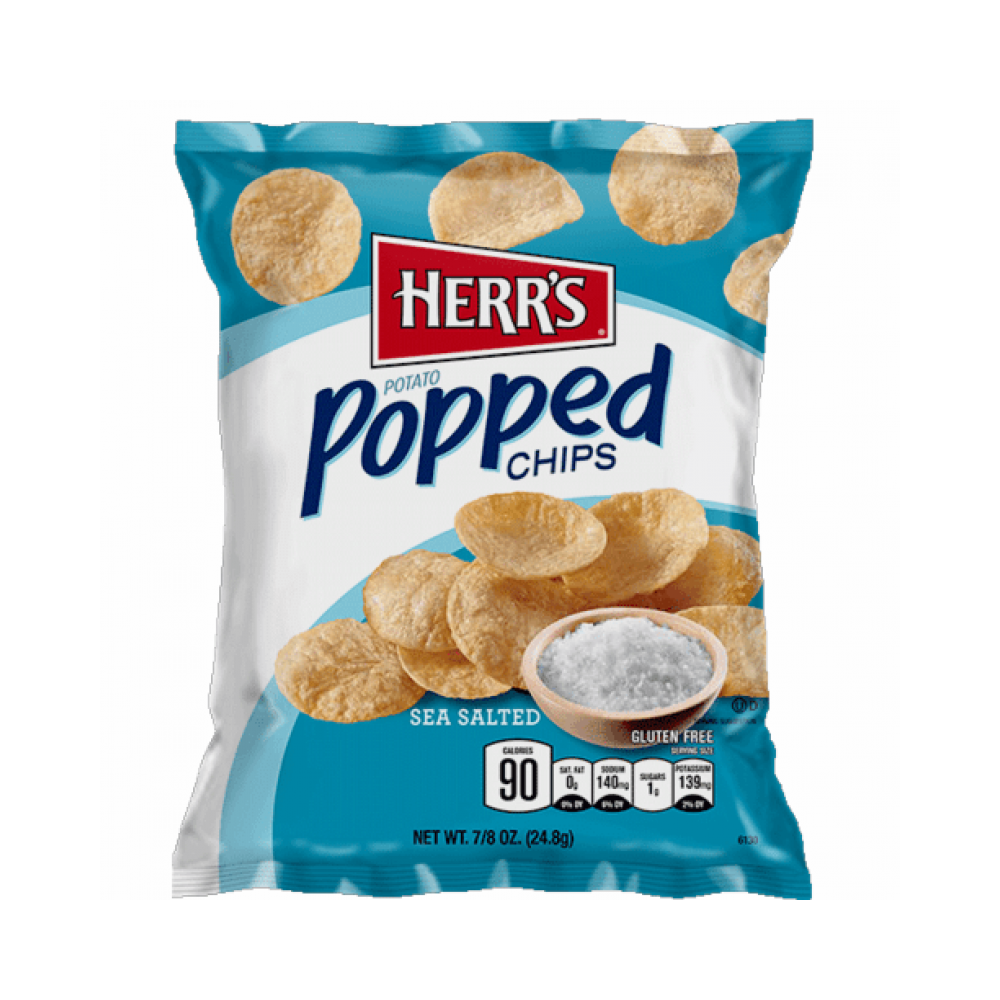 Herrs Popped Chips Salted .875oz