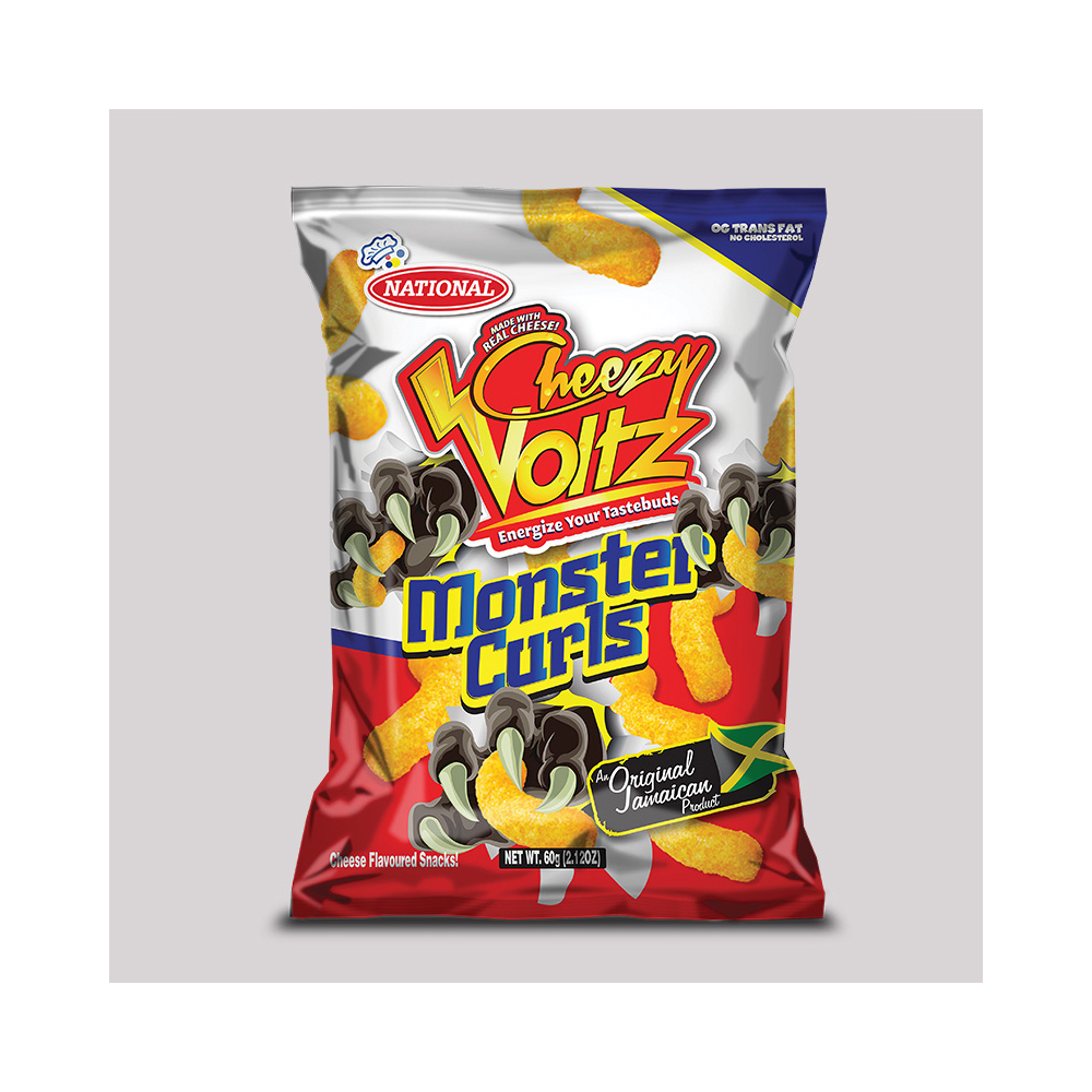 National Cheezy Snacks Monster Curls - 36x60g