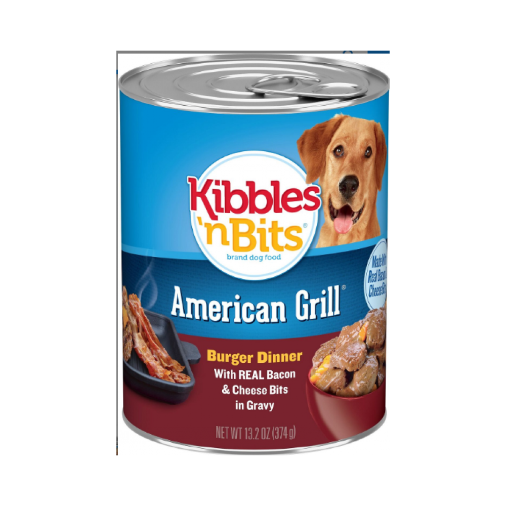 Kibbles' N Bits Canned Dog Food Burger Dinner   24 x 13.2oz 