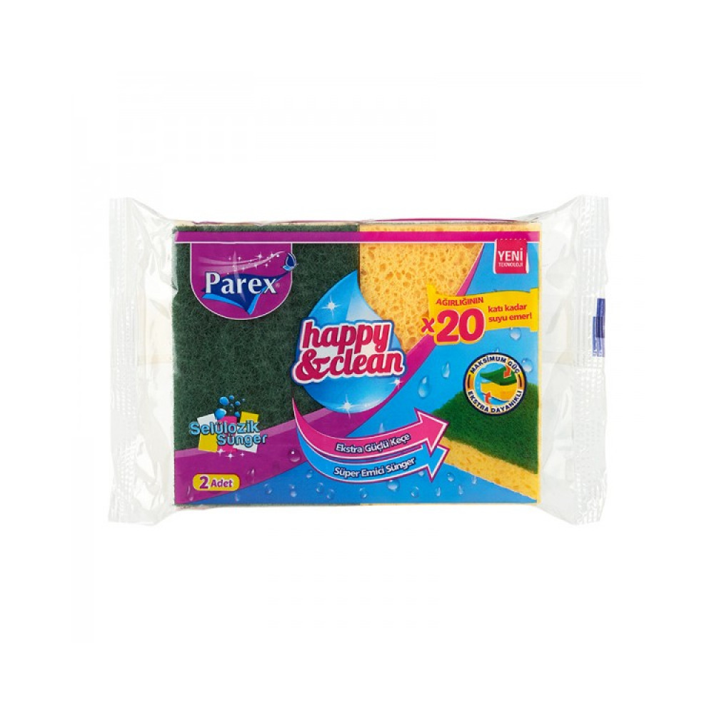 11007 Parex Happy & Clean Cellulosic Sponge       24/cs  